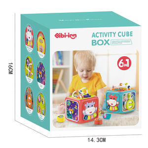 Cubo de actividad multifunción 6 en 1, juguete de aprendizaje sensorial para bebé con música y luz Montessori, Cubo de actividad para bebé, juguete para niño - Product Image 6