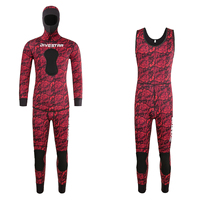 DIVESTAR Wetsuit Pria 3mm Neoprene Kamuflase untuk Spearfishing, Tahan Lama, Anti Air, Bernapas, Ukuran Besar, Lapisan Dalam Open Cell