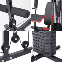Machine d'entraînement musculaire complète avec pile de poids réglable et siège rembourré pour la remise en forme à domicile