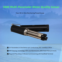 Capteur de qualité de l'eau multi-paramètres S600, surveillance du pH/DO/conductivité/turbidité/température, auto-nettoyant, RS485/Bluetooth, IP68