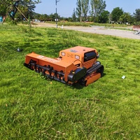 Tondeuse à gazon industrielle télécommandée à chenilles, autopropulsée, 4 temps, 24 CV, essence, bicylindre, largeur de coupe 1200 mm