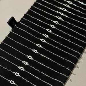 Collar de Plata de Ley S925 con Cuentas Italianas Grabadas con Láser, Cadena de Hadas, Colgante de Flor de Coche Chapado en Oro, Collares Versátiles de Moda Ligera - Product Image 1