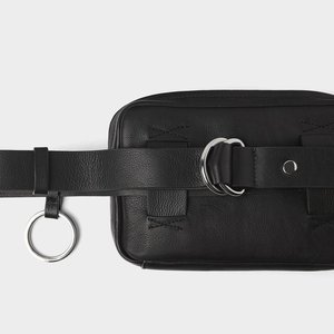 <span class=keywords><strong>Riñonera</strong></span> de piel sintética vegana personalizada para hombre, bolso para la cintura con cremallera, color negro - Product Image 5