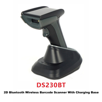 Pemindai kode Qr 2d genggam kecepatan tinggi, pemindai kode Qr gigi biru nirkabel Usb 3 dalam 1