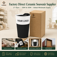 Mug de voyage en céramique personnalisé de 300 ml avec couvercle en silicone et couvercle coulissant, gobelets à emporter sans poignée