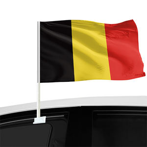 Produits de haute qualité personnalisés 12*18 pouces 100% polyester drapeau de voiture coupe-vent solide et durable drapeau de fenêtre de voiture belge personnalisé - Product Image 1