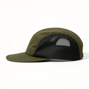 Gorra Deportiva de 5 Paneles de Secado Rápido para Camping, Color Oliva en la Parte Delantera, Malla Negra en la Parte Trasera, Ligera, Ajustable, Unisex, para Senderismo y Pesca - Product Image 5