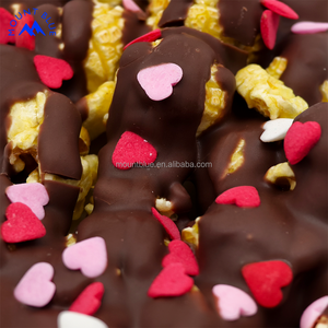 Palomitas de maíz con sabor a chocolate y chocolate con leche, temáticas del Día de San Valentín, con chispas en forma de corazón, regalo romántico - Product Image 3