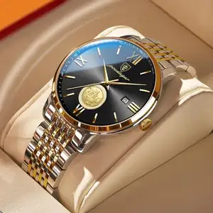 Klassische benutzer definierte Mode Edelstahl Uhr Handgelenk wasserdicht Sport Herren Reloj Luxus Armband Quarzuhren für Männer