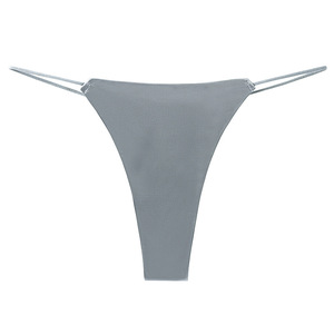 Tangas de seda helada sin costuras para mujer al por mayor, de tiro bajo, finas, invisibles, con espalda en T, bragas sólidas transpirables, ropa interior femenina. - Product Image 1