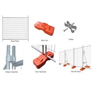 Barrière de construction en acier renforcé robuste avec pieds amovibles, clôture temporaire extérieure durable haute résistance de type australien