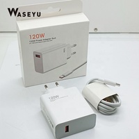 Chargeur mural USB Type-C 120W pour Mi 17 Pro Ultra 6A, étiquette dorée, charge rapide avec protection OTP/OCP, prise EU/US