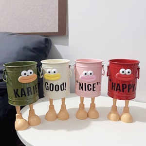 Creative Quirky Metal Pen Holder Round Desktop Storage <b>Box</b> For Students Office Girls <b>Large</b> Capacity Cute Design - Product Image 2