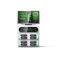 Station de recharge portable 8 emplacements avec écran intégré, lecteur de cartes POS, batterie Li-Polymère 6000 mAh, sortie 60W, conception ignifuge, certifiée CE
