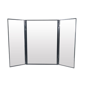 Hot Sale Cheap Price Rectangular Black White Travel Business 360 Degree 3 Way Trifold Vanity Desktop Glass Mirror Portable