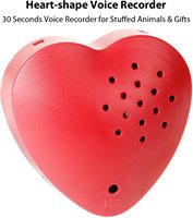 Enregistreur vocal en forme de cœur, enregistreur de battements de cœur téléchargeable par USB, puce musicale pour animaux en peluche et cadeaux