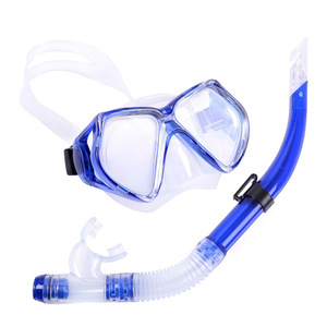 Masque de plongée pour adultes avec verres en verre trempé de 4,0 mm, lunettes de plongée étanches en silicone et ensemble de tuba semi-sèche pour la plage - Product Image 1