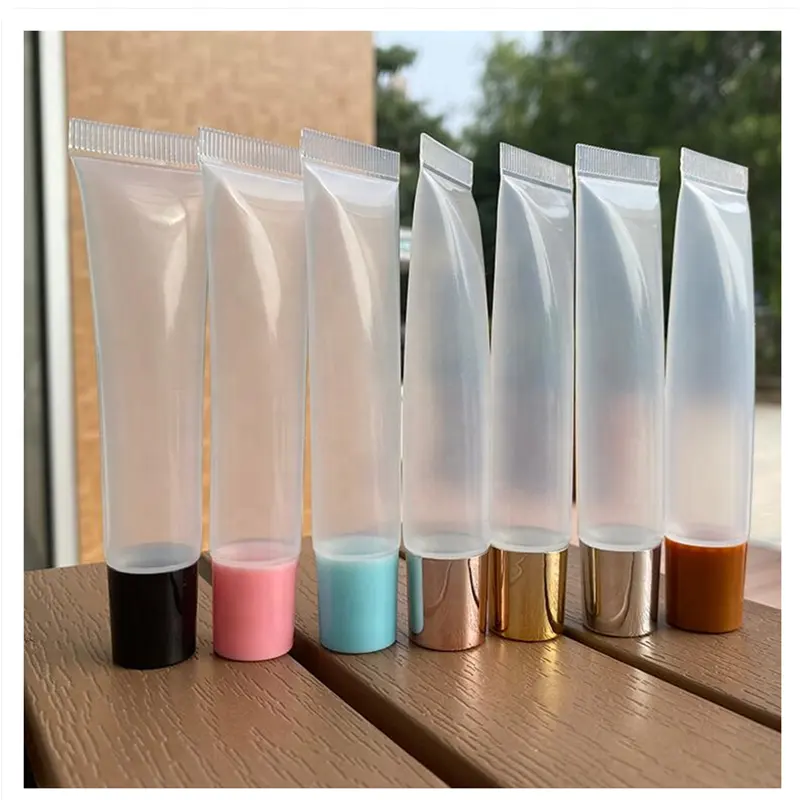 Makeup Your Own Lip Gloss 10ml Custom Diy Empty Soft Tube Private Label Lipgloss Squeeze Tubes With Brush