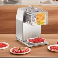 Nouvelle trancheuse à viande commerciale en acier inoxydable 850W, épaisseur réglable 5mm, lames détachables, trancheuse électrique portable pour aliments et pain