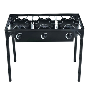 เตาบาร์บีคิวแบบพกพาสองหัวเตาแก๊สโพรเพนเหล็กหล่อสำหรับย่างเนื้อ - Product Image 1