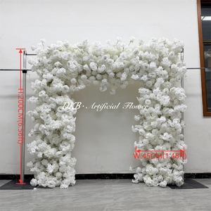 DKB Wholesale Artificial Flower arch High End White Flower Wall Backdrop 8ft X 8ft Silk Flower Wall for Wedding Party Decoration - Product Image 2