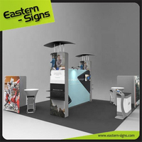 Stand d'exposition modulaire portable personnalisé avec étagères et comptoir