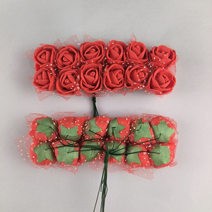ดอกไม้ประดิษฐ์ ขนาด 2.5 ซม. ทำจากโฟม PE รูปดอกกุหลาบ พร้อมผ้าทูลล์ 144 ชิ้น/ถุง - Product Image 2