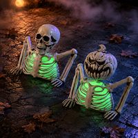 Décoration de squelette lumineuse pour Halloween, idéale pour les fêtes dans les maisons hantées, la décoration de table et les fans d'horreur