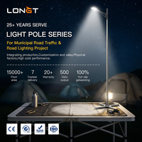 Poteau d'éclairage solaire LED conique 6m-8m, indice de protection IP65, lumière du jour 6000K, garantie 3 ans, certifié CE pour usage routier, galvanisé à chaud