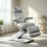 Table de massage électrique moderne à 4 moteurs avec chauffage intégré et commande au pied pour salon, clinique et hôpital