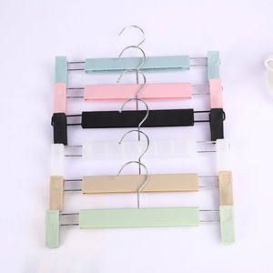 Hot Selling Factory Clothes Hanger Space Saving Closet Organizer Metal Plastic Hangers For Pants With Clips