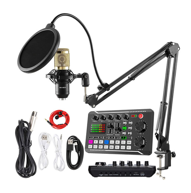 Professional Audio Mixer Tripod Stand Bundle Condenser Microphone for Studio Recording Vocals Wired for Podcast Equipment