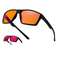 Lunettes de protection pour ordinateur avec logo de marque personnalisé, enveloppantes, en TR90, verres PC rouge orange, anti-lumière bleue, bloqueur de lumière bleue, protection des yeux, lunettes de sommeil