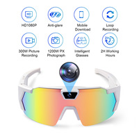 Lunettes de soleil intelligentes QS2 pour l'extérieur, caméra HD 2MP, enregistrement photo et vidéo, lunettes de ski coupe-vent, commande par bouton-poussoir, batterie 450mAh, type-C