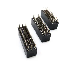 Özel 2.54mm Pitch 10pin 20 Pin 30pin çift sıralı üç sıralı kadın soketli konnektör başlık şerit konektörü