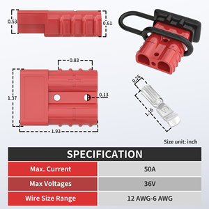 Conector de Cable de Batería de 50 Amperios con Cubierta, Conexión/Desconexión Rápida, Calibre 6 a 12, 600V - Product Image 2