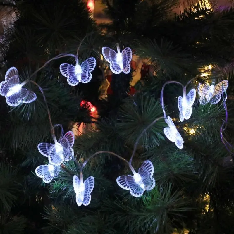 Cortina de luces LED impermeable para decoración del hogar, cadena de luces con forma de mariposa Para Boda y San Valentín