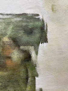 Ensemble <span class=keywords><strong>de</strong></span> 2 peintures abstraites vertes et blanches à l'huile <span class=keywords><strong>sur</strong></span> toile Texture vert foncé <span class=keywords><strong>peinture</strong></span> verte sauge décoration murale abstraite moderne - Product Image 4