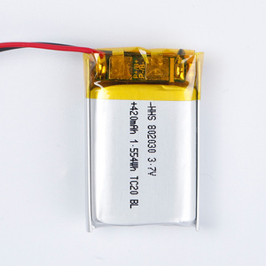 Pil Üreticileri Küçük Şarj Edilebilir LiPo Piller HHS 802030 420mAh 3.7V Lityum Polimer Kese Pil Kulaklıklar için - Product Image 3