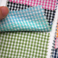 Tissu élastique en coton polyester et à carreaux, haute qualité, vente en gros, tissu de couleur douce et légère