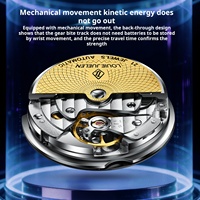 Reloj Mecánico de Lujo para Hombre, Correa de Acero Inoxidable, Luminoso, Resistente al Agua, Automático