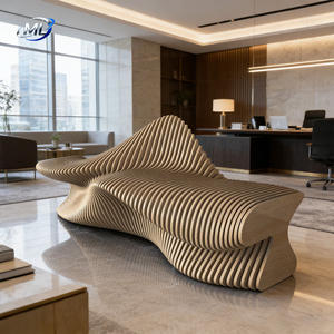 Ensemble de chaises d'attente décoratives en bois, autres meubles commerciaux, banc public, canapé, siège en bois - Product Image 1