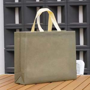 Sac de courses réutilisable en non-tissé enduit imperméable gris foncé violet moyen personnalisé - Product Image 3