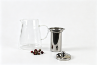 Théière conique en verre borosilicate avec infuseur en acier inoxydable 201, résistante à la chaleur, pour thé en vrac, cadeau pour la maison