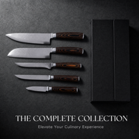 Ensemble de couteaux de cuisine en acier Damas, couteau de chef, couteau Santoku, couteau utilitaire, manche en bois coloré, lame tranchante pour la cuisine à domicile