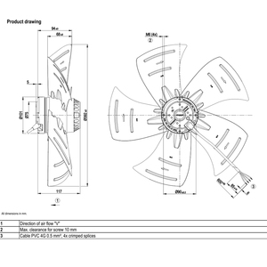 Ventiladores Axiales ebmpapst A4E400-AP02-01 de 400 mm, 240 W, 230 V CA, Ventiladores Eléctricos, Ventiladores para Aire Acondicionado, Ventiladores de Refrigeración Axiales, Ventiladores para Enfriadores - Product Image 4