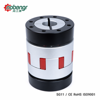 Coupleur en élastomère noir naturel, disque rétractable, insert en TPU rouge, réduction du bruit sans jeu pour moteur pas à pas, routeur CNC, servomoteur