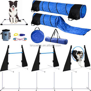 Equipo de entrenamiento de agilidad para perros con 2 postes de Slalom de túnel/1 Juego de obstáculos/1 juego de neumáticos y bolsa de transporte - Product Image 1