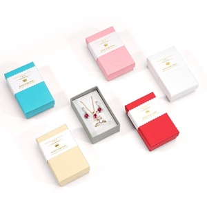 Scatole portagioie rettangolari scatole regalo di imballaggio in carta di design amichevole di qualità <span class=keywords><strong>B</strong></span> con nastro per orecchini ciondolo collana anello - Product Image 1