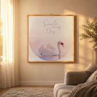 Décoration d'intérieur de style moderne et luxueux, peinture sur toile 3D en relief de cygne blanc, peinture à l'huile animale peinte à la main, art mural suspendu